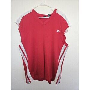 Stars Mens' Fitness Style Jersey, Red And White, Size XL